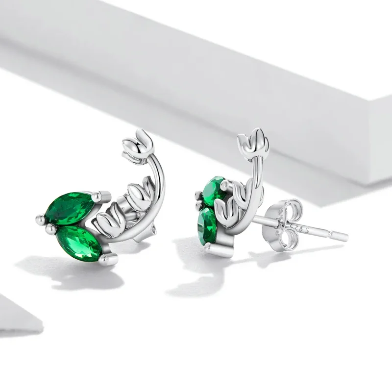 (image for) Pandora Style Bell Orchid Stud Earrings - SCE1363 - View 3