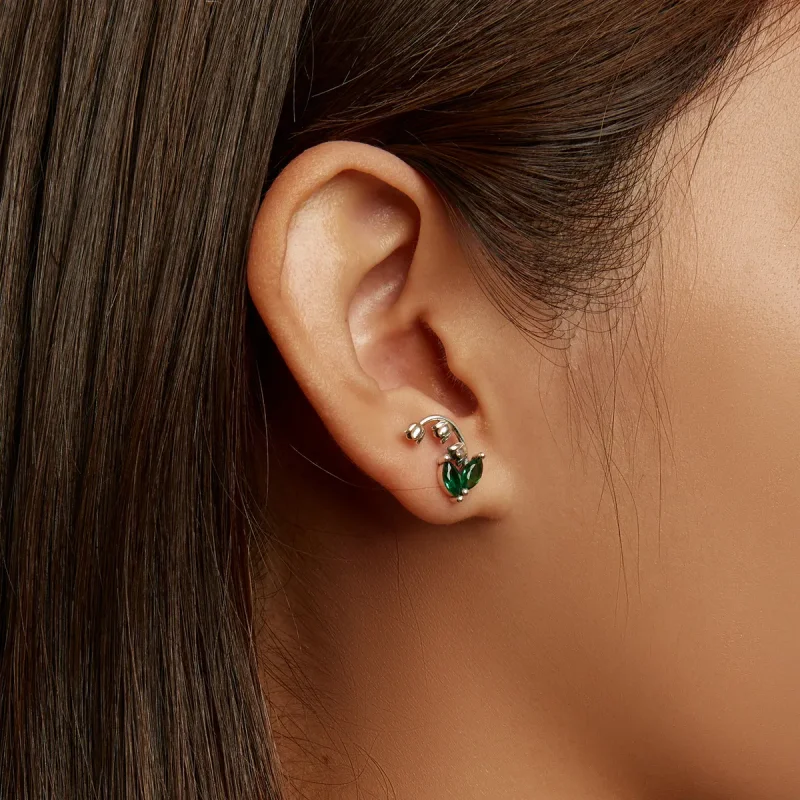 (image for) Pandora Style Bell Orchid Stud Earrings - SCE1363 - View 6