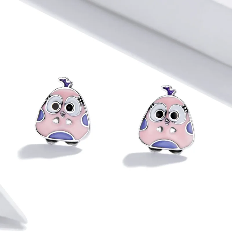 (image for) Pandora Style Big Eyed Bird Stud Earrings - SCE1277 - View 2
