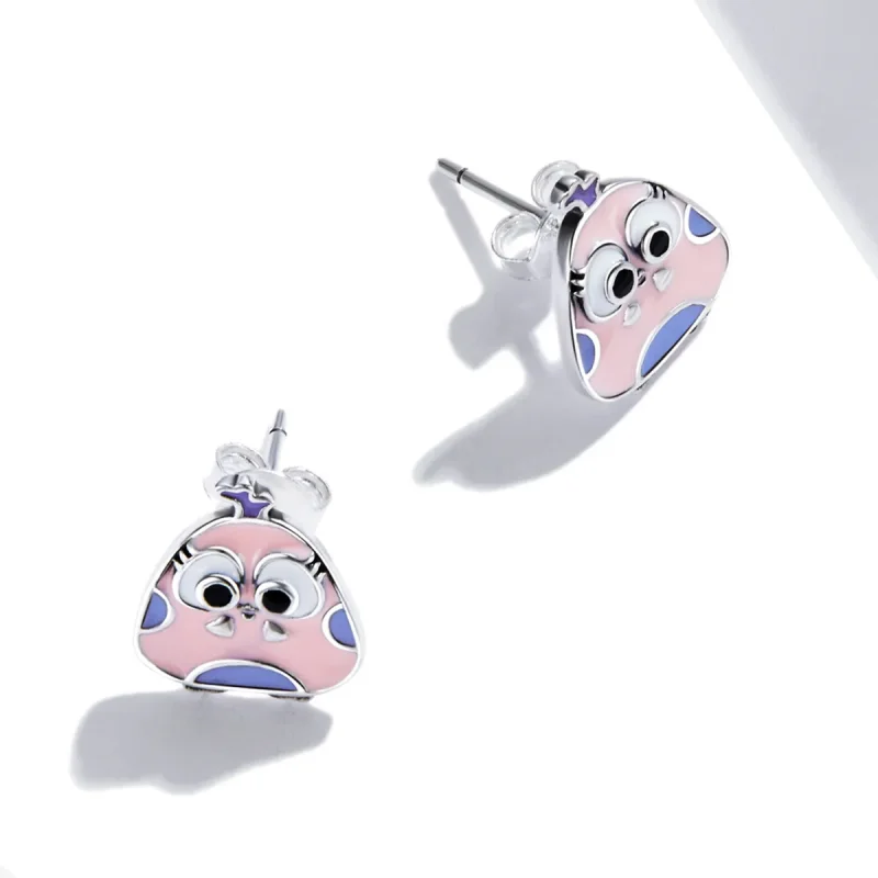 (image for) Pandora Style Big Eyed Bird Stud Earrings - SCE1277 - View 4