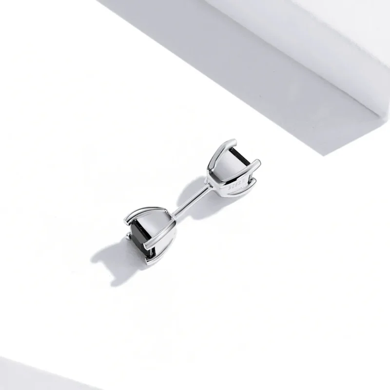 (image for) Pandora Style Black Zirconium Stud Earrings - SCE1325 - View 4