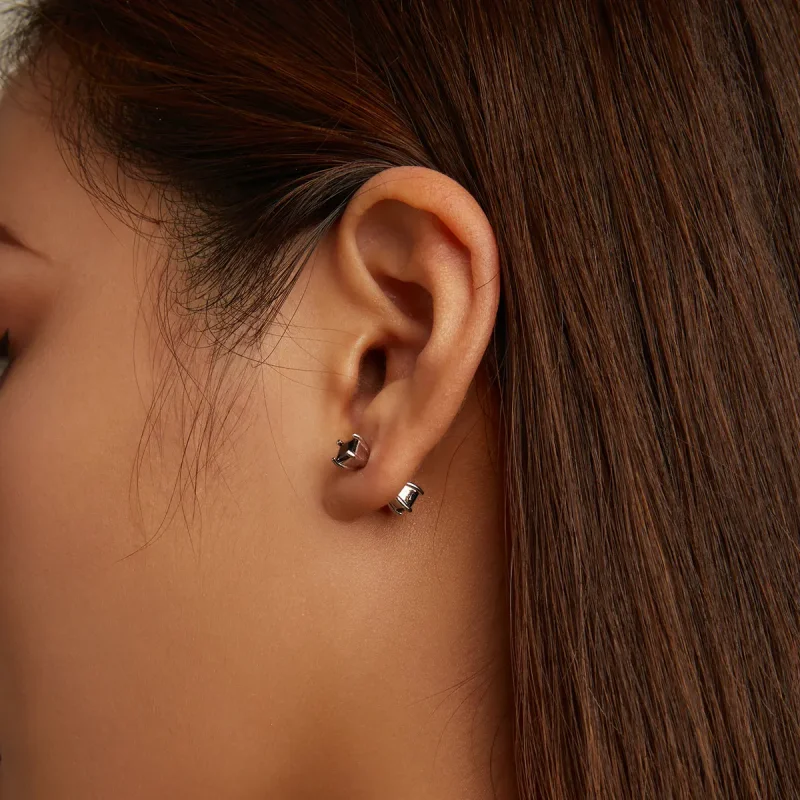 (image for) Pandora Style Black Zirconium Stud Earrings - SCE1325 - View 7