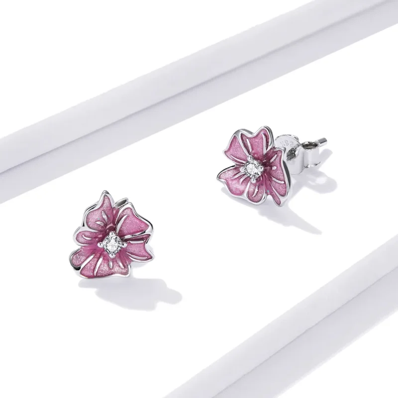 (image for) Pandora Style Blooming Stamens Stud Earrings - BSE471 - View 3