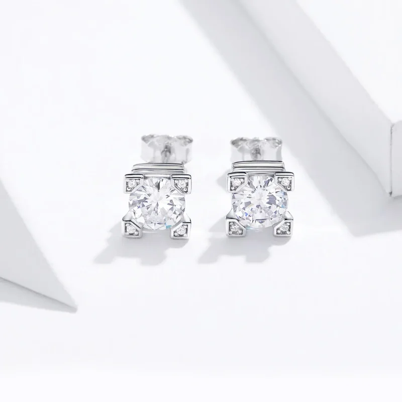 (image for) Pandora Style Bright Time Stud Earrings - BSE192 - View 3