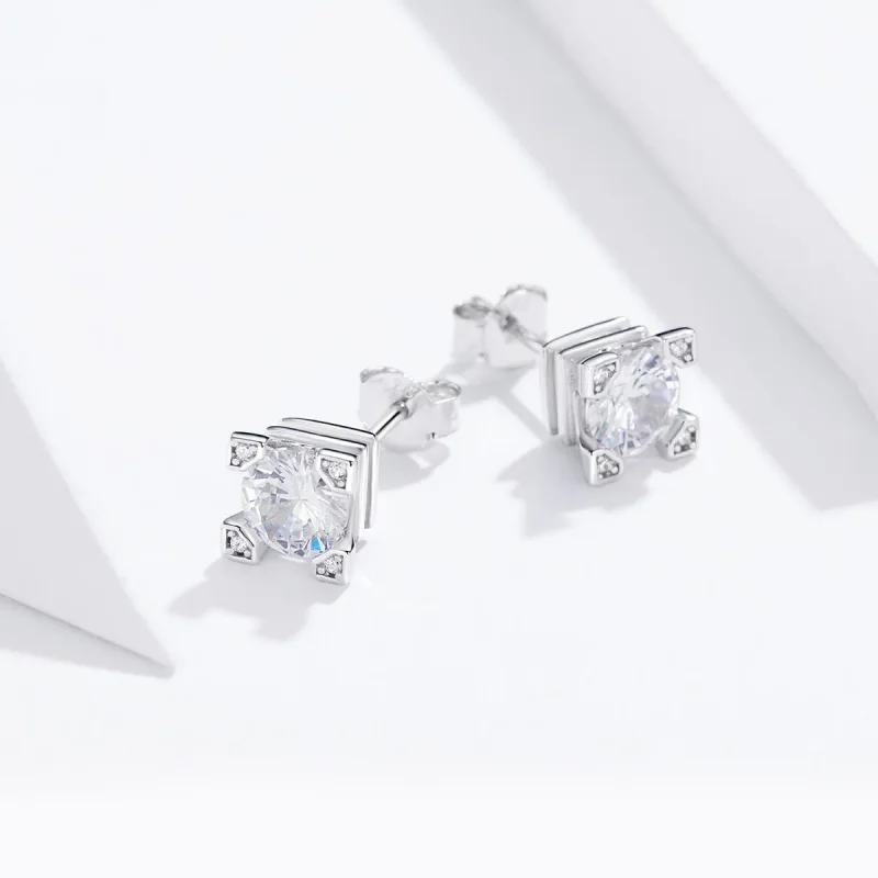 (image for) Pandora Style Bright Time Stud Earrings - BSE192 - View 4