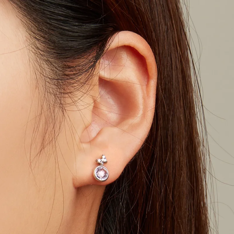 (image for) Pandora Style Butterfly Stud Earrings - BSE703 - View 4