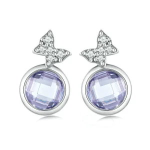 (image for) Pandora Style Butterfly Stud Earrings - BSE703
