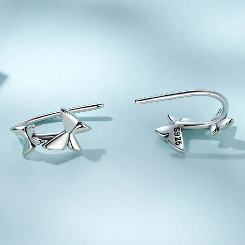 (image for) Pandora Style Butterfly Stud Earrings - SCE1501 - View 4