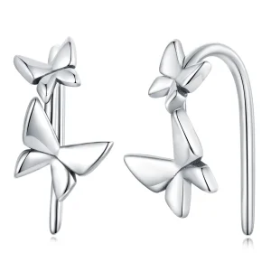 (image for) Pandora Style Butterfly Stud Earrings - SCE1501