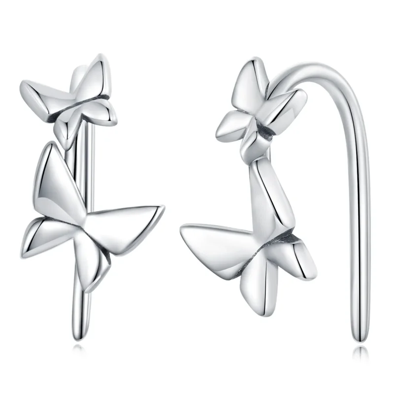(image for) Pandora Style Butterfly Stud Earrings - SCE1501