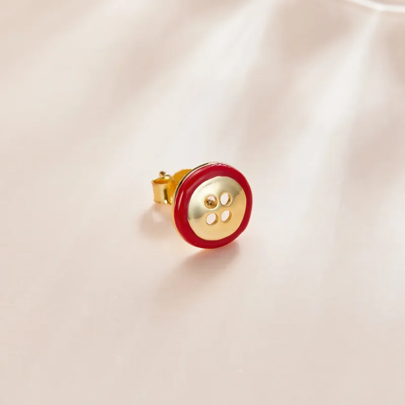 (image for) Pandora Style Button Stud Earrings - SCE1060 - View 2