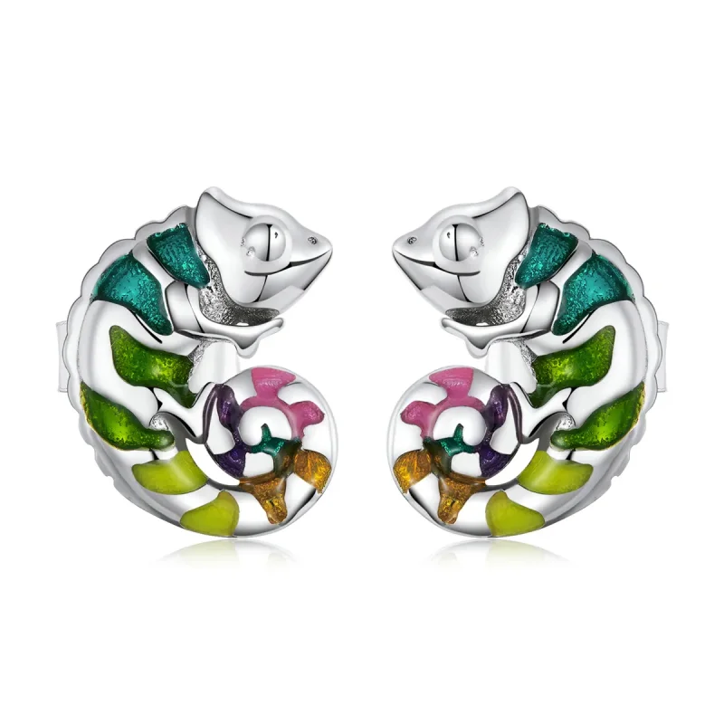 (image for) Pandora Style Chameleon Stud Earrings - BSE587