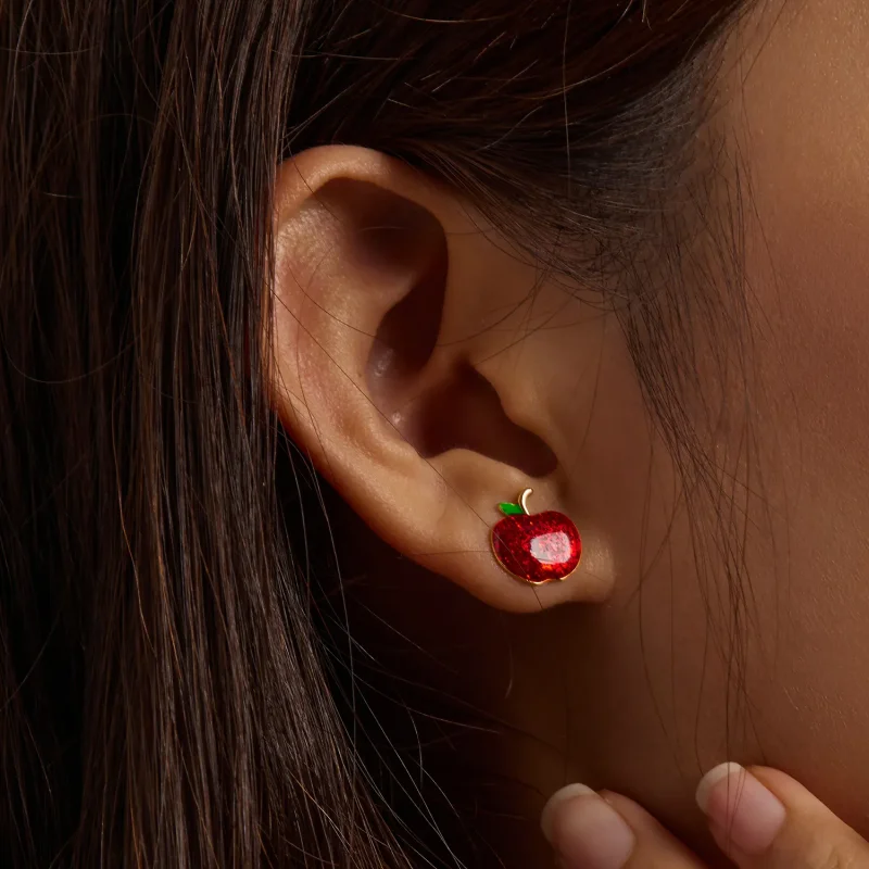 (image for) Pandora Style Christmas Apples Stud Earrings - SCE1314 - View 7