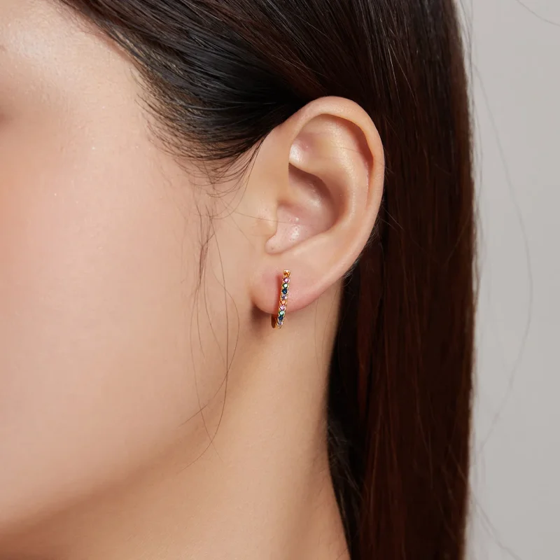 (image for) Pandora Style Christmas Cane Stud Earrings - SCE1167-B - View 6
