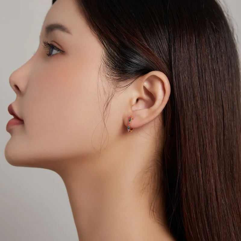 (image for) Pandora Style Christmas Cane Stud Earrings - SCE1167-B - View 7