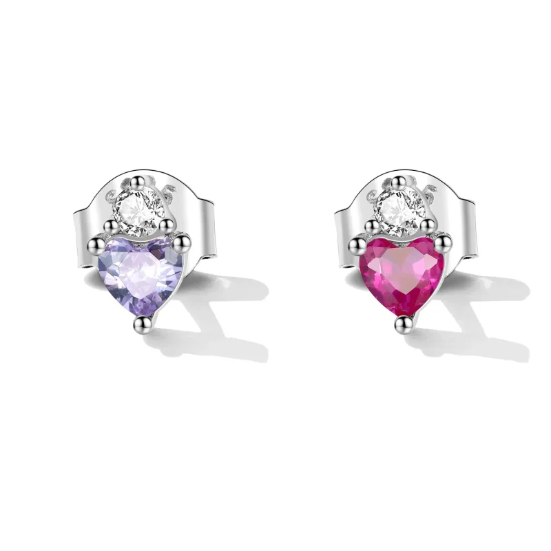(image for) Pandora Style Color Heart Candies Stud Earrings - SCE1464 - View 2