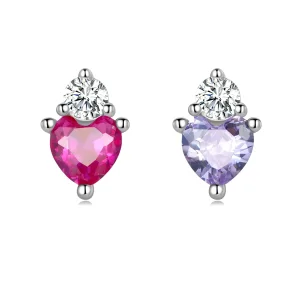 (image for) Pandora Style Color Heart Candies Stud Earrings - SCE1464