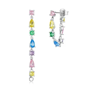 (image for) Pandora Style Color Zirconium Tassel Stud Earrings - BSE558