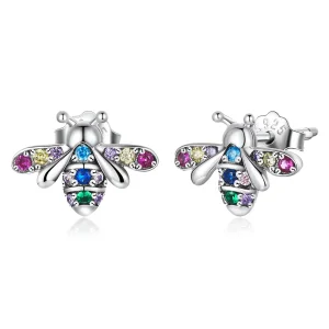 (image for) Pandora Style Colorful Bee Stud Earrings - BSE559