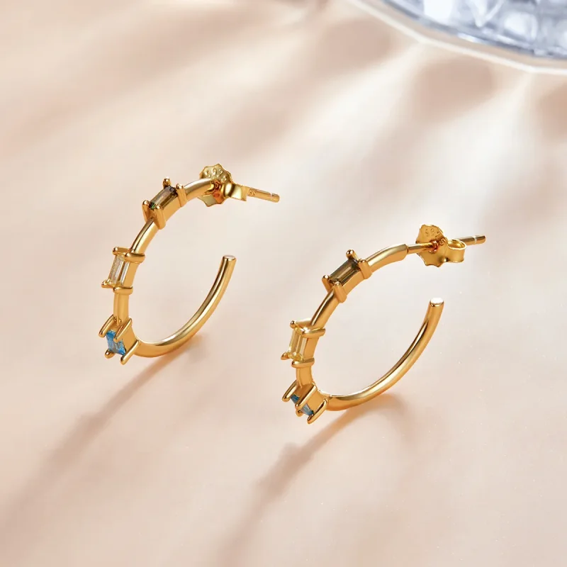 (image for) Pandora Style Colorful Zircon Stud Earrings - SCE1211 - View 2