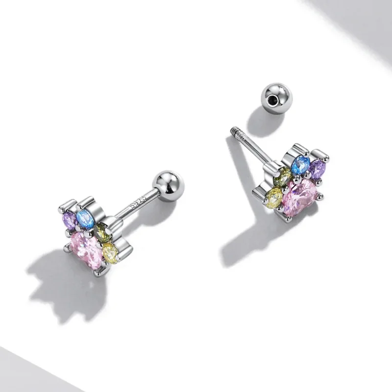 (image for) Pandora Style Colorful Zirconium Cute Claws Stud Earrings - SCE1334 - View 4