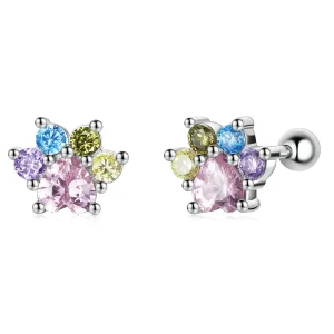 (image for) Pandora Style Colorful Zirconium Cute Claws Stud Earrings - SCE1334