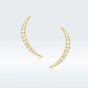 (image for) Pandora Style Crescent Moon Stud Earrings - BSE314