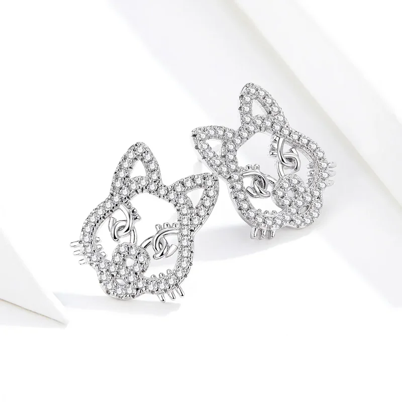 (image for) Pandora Style Cute and Cute Tiger Stud Earrings - SCE763 - View 3