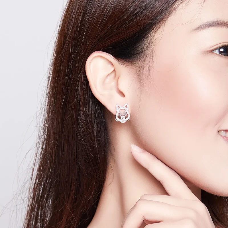 (image for) Pandora Style Cute and Cute Tiger Stud Earrings - SCE763 - View 7