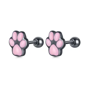 (image for) Pandora Style Cute Cat Paw Stud Earrings - SCE1516