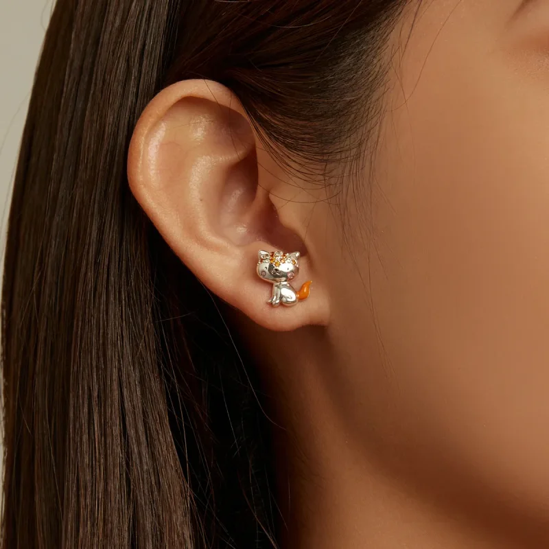 (image for) Pandora Style Cute Fox Stud Earrings - SCE1373 - View 7