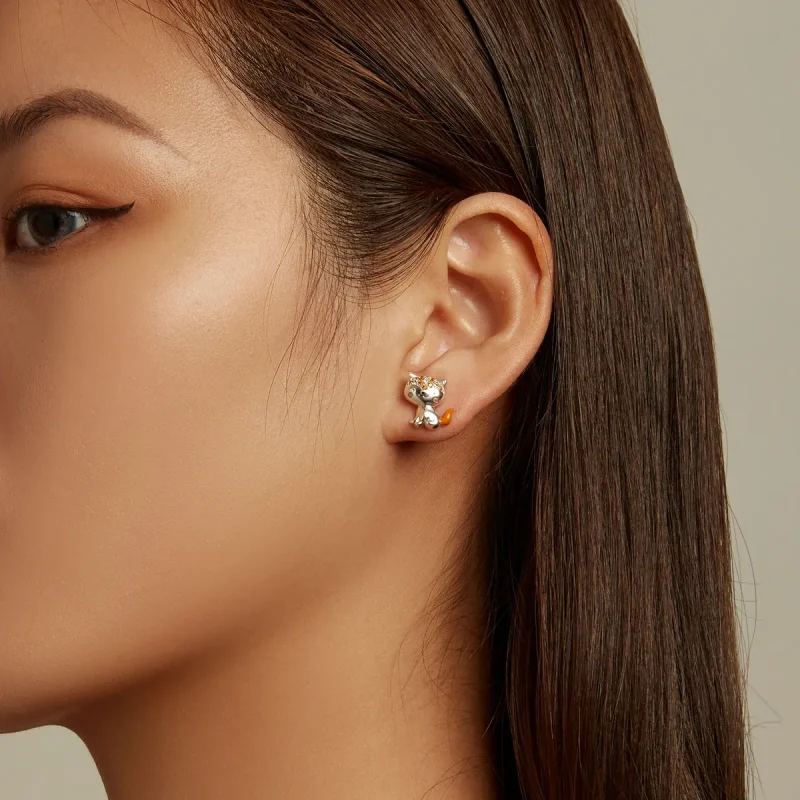 (image for) Pandora Style Cute Fox Stud Earrings - SCE1373 - View 8