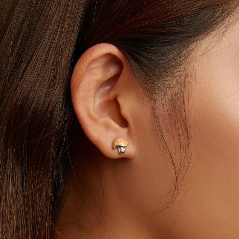 (image for) Pandora Style Cute Little Mushroom Stud Earrings - SCE1336 - View 6