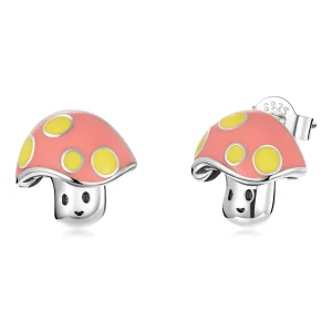 (image for) Pandora Style Cute Little Mushroom Stud Earrings - SCE1336