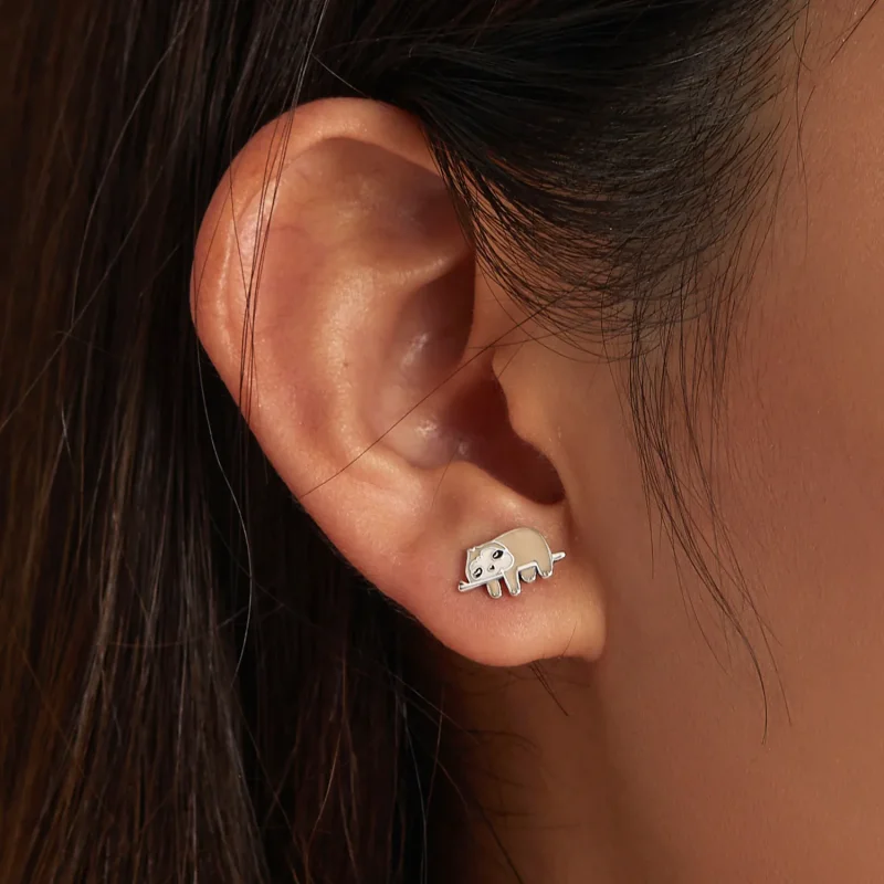 (image for) Pandora Style Cute Sloth Stud Earrings - SCE1280 - View 7