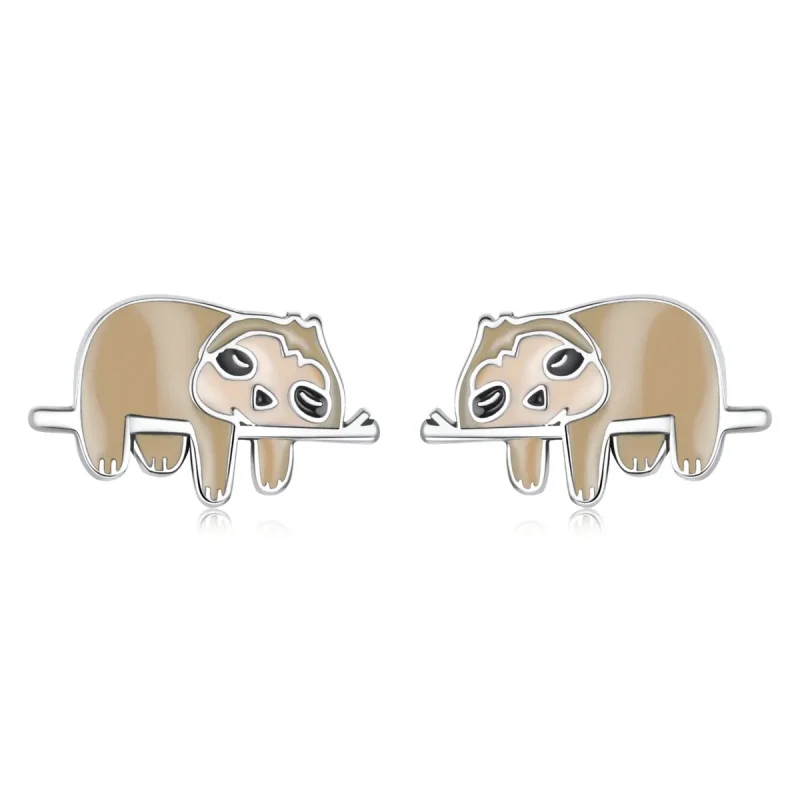 (image for) Pandora Style Cute Sloth Stud Earrings - SCE1280