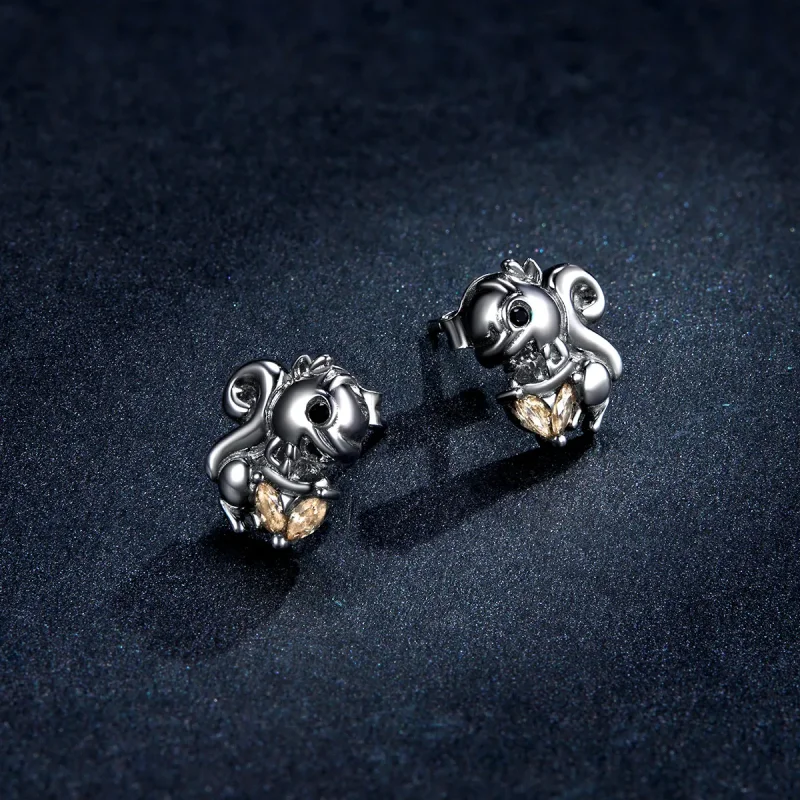 (image for) Pandora Style Cute Squirrel Stud Earrings - BSE417 - View 5
