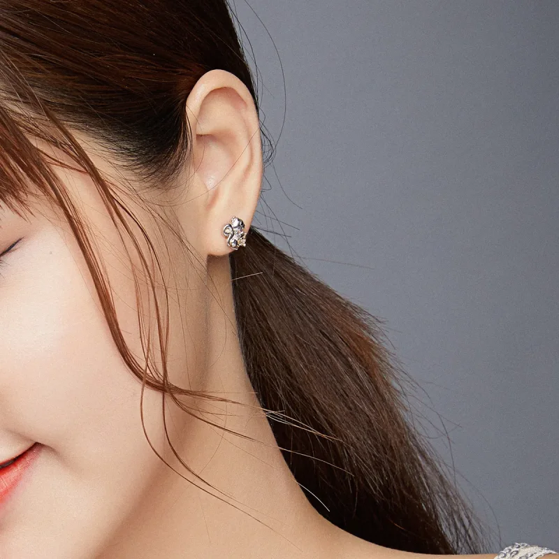 (image for) Pandora Style Cute Squirrel Stud Earrings - BSE417 - View 7
