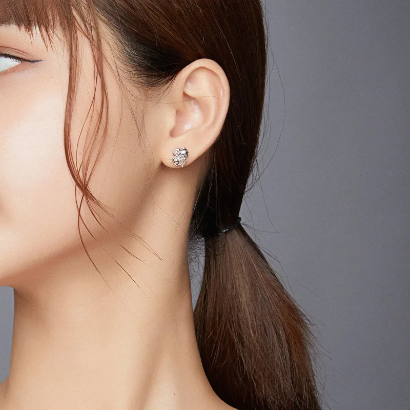 (image for) Pandora Style Cute Squirrel Stud Earrings - BSE417 - View 8