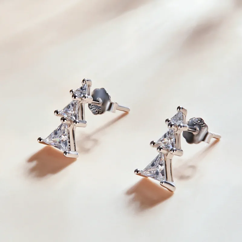 (image for) Pandora Style Delicate Christmas Tree Stud Earrings - SCE1268-A - View 2