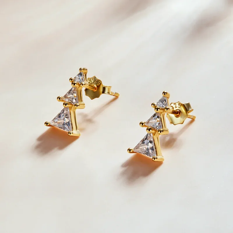 (image for) Pandora Style Delicate Christmas Tree Stud Earrings - SCE1268-B - View 2