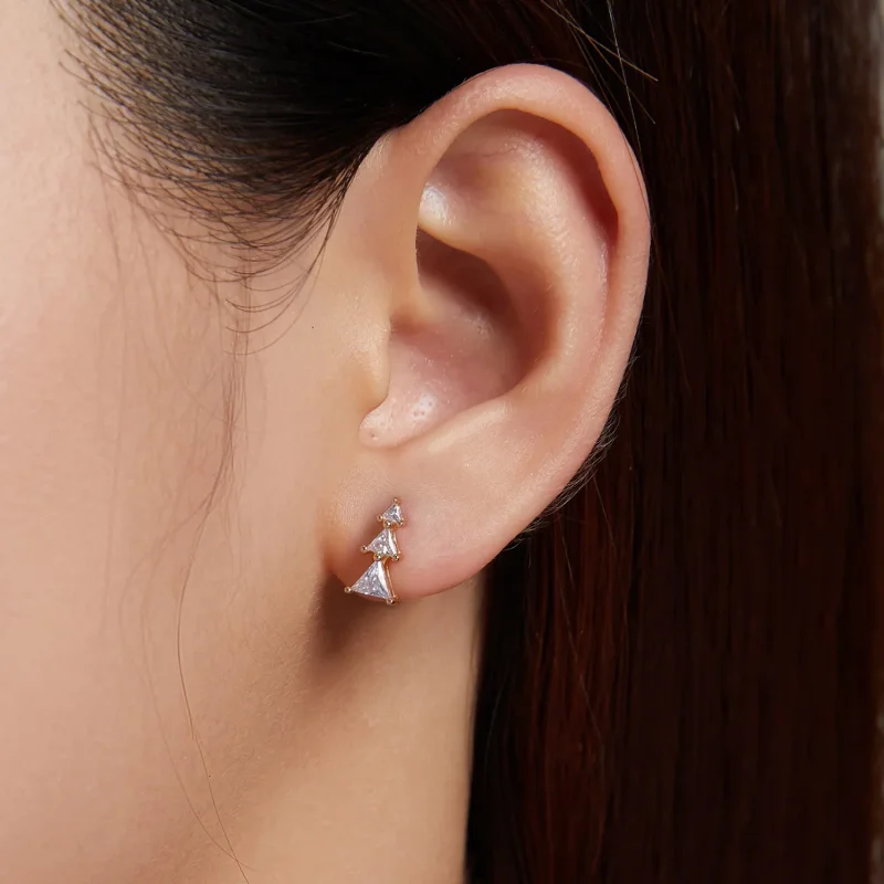 (image for) Pandora Style Delicate Christmas Tree Stud Earrings - SCE1268-B - View 5