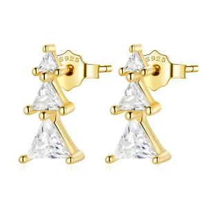 (image for) Pandora Style Delicate Christmas Tree Stud Earrings - SCE1268-B