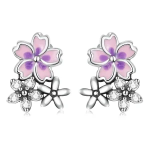 (image for) Pandora Style Delicate Flowers Stud Earrings - SCE1390