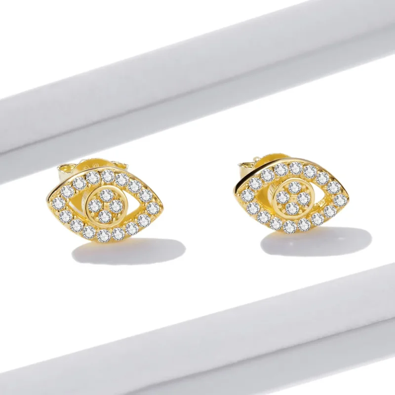 (image for) Pandora Style Devil Eye Stud Earrings - BSE518 - View 2