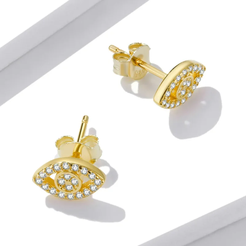 (image for) Pandora Style Devil Eye Stud Earrings - BSE518 - View 4