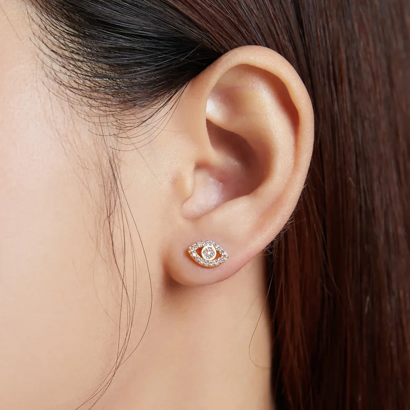 (image for) Pandora Style Devil Eye Stud Earrings - BSE518 - View 6