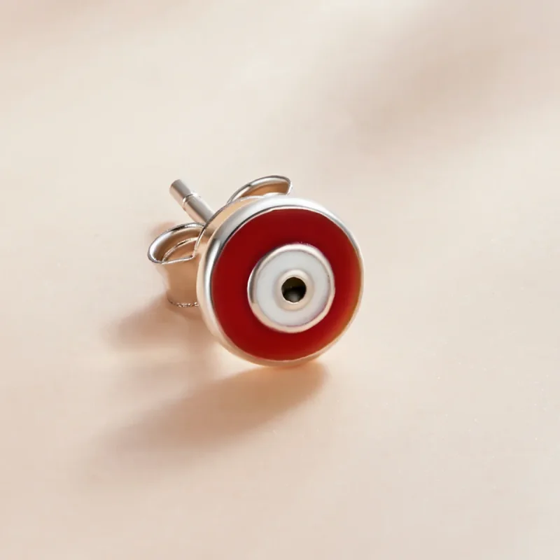 (image for) Pandora Style Devil Eye Stud Earrings - SCE1207-RD - View 2
