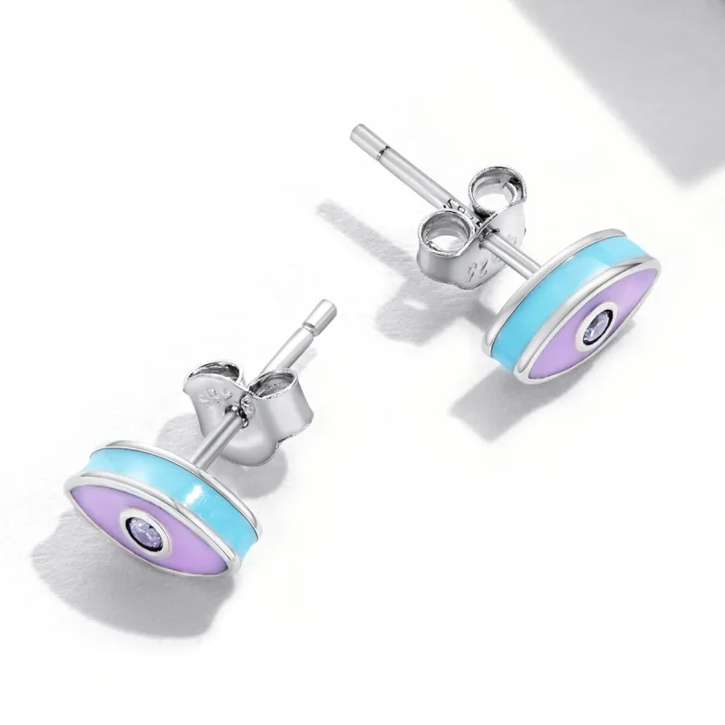 (image for) Pandora Style Devil Eye Stud Earrings - SCE1367 - View 4
