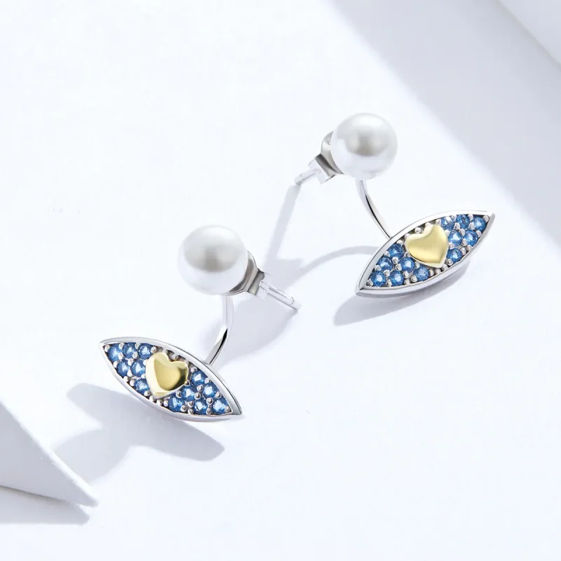 (image for) Pandora Style Devil Eye Stud Earrings - SCE822 - View 4